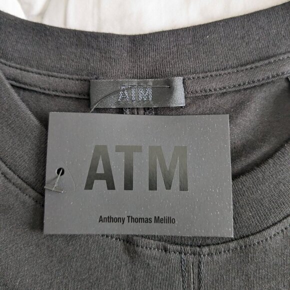 ATM Dress Size Small Black Jersey Mini Sleeveless Lightweight Crew Cotton NWT - Picture 6 of 16